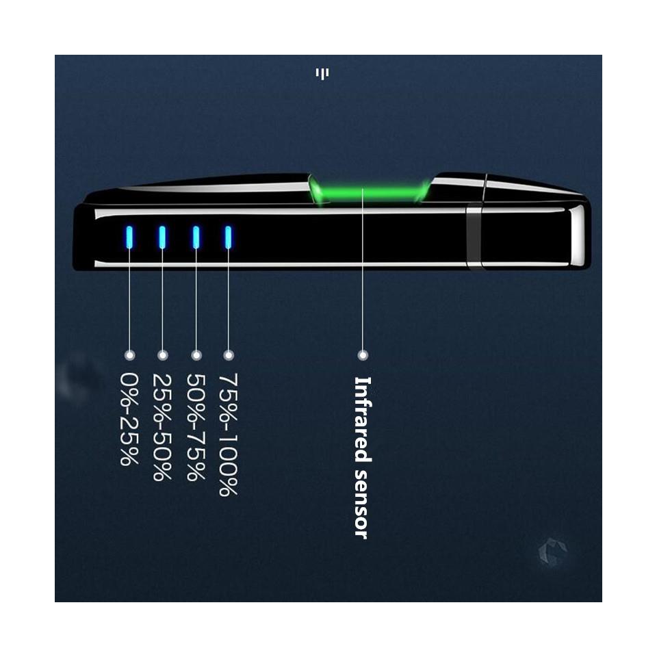 Sensörlü Alevsiz USB Şarjlı Tesla Çakmak Siyah