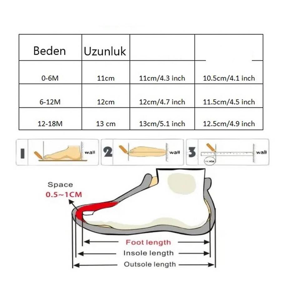 Bebek İlk Ayakkabım 12-18 Ay 13 cm Patik