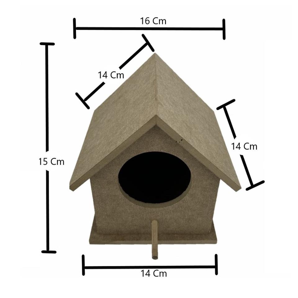Dörtlü Orta Boy Ahşap Kuş Yuvası 15x16 Cm