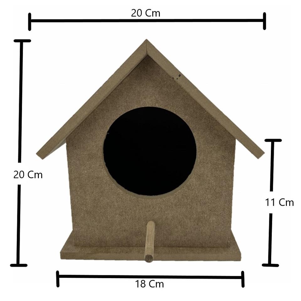 Dörtlü Büyük Boy Ahşap Kuş Yuvası 20x20 Cm