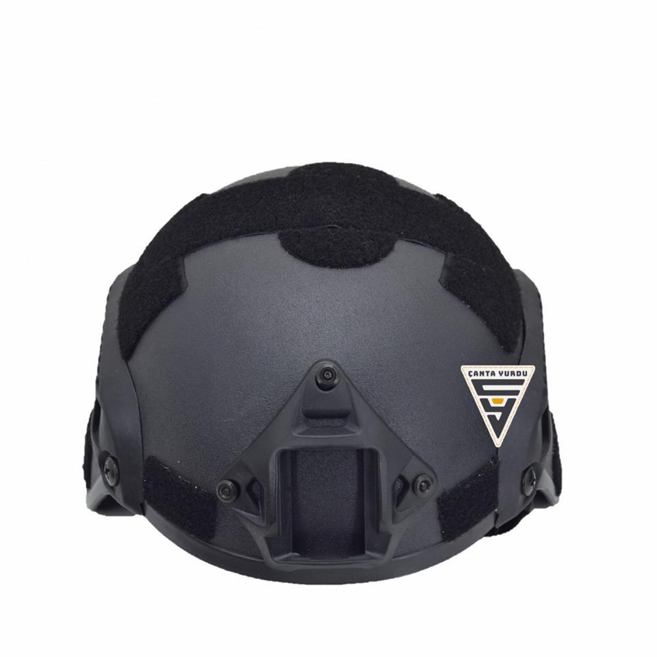 Taktikal Airsoft Paintball Plastik Kask Siyah Bandanalı