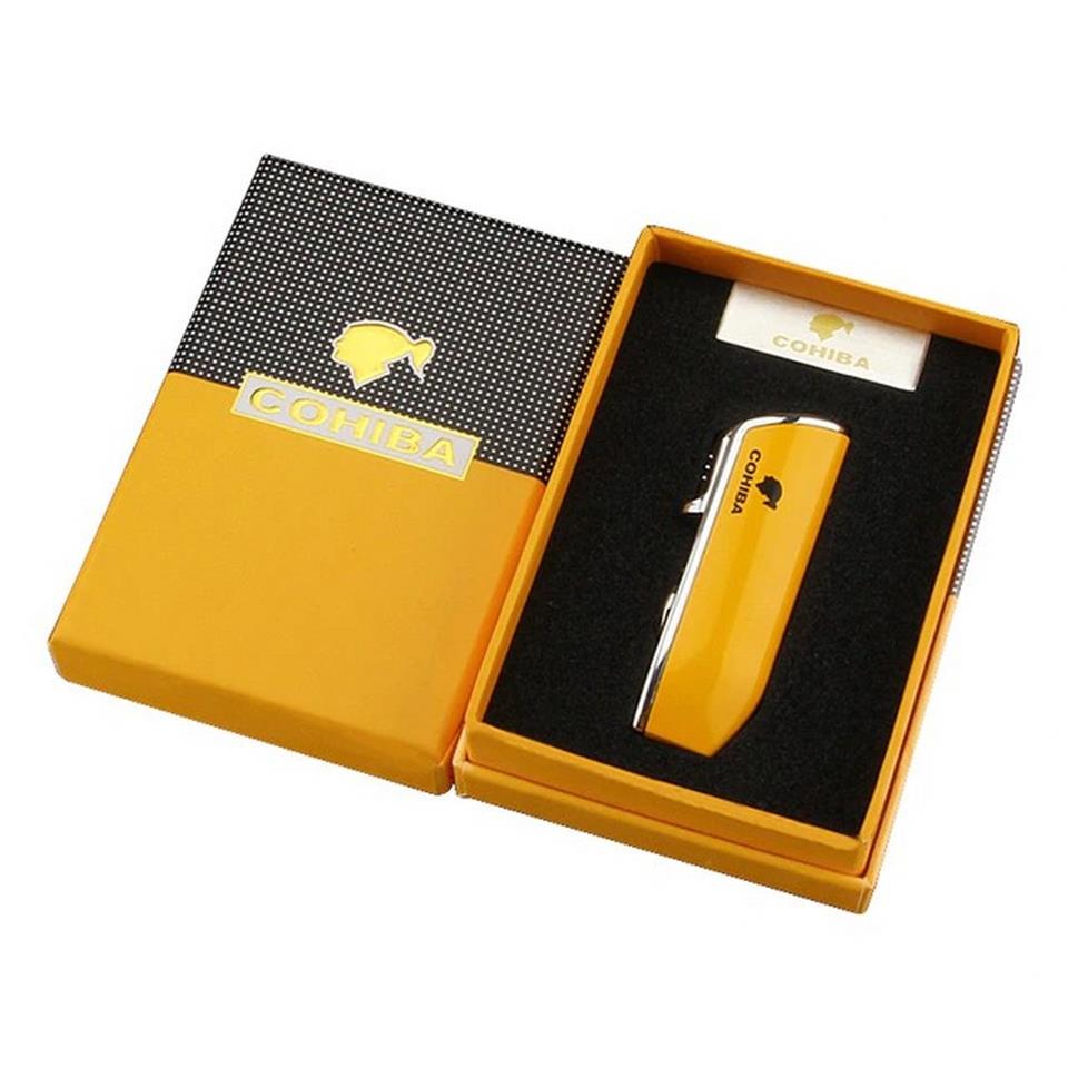 Cohiba CCM0214 3 Jet Torch Puro Çakmağı Sarı