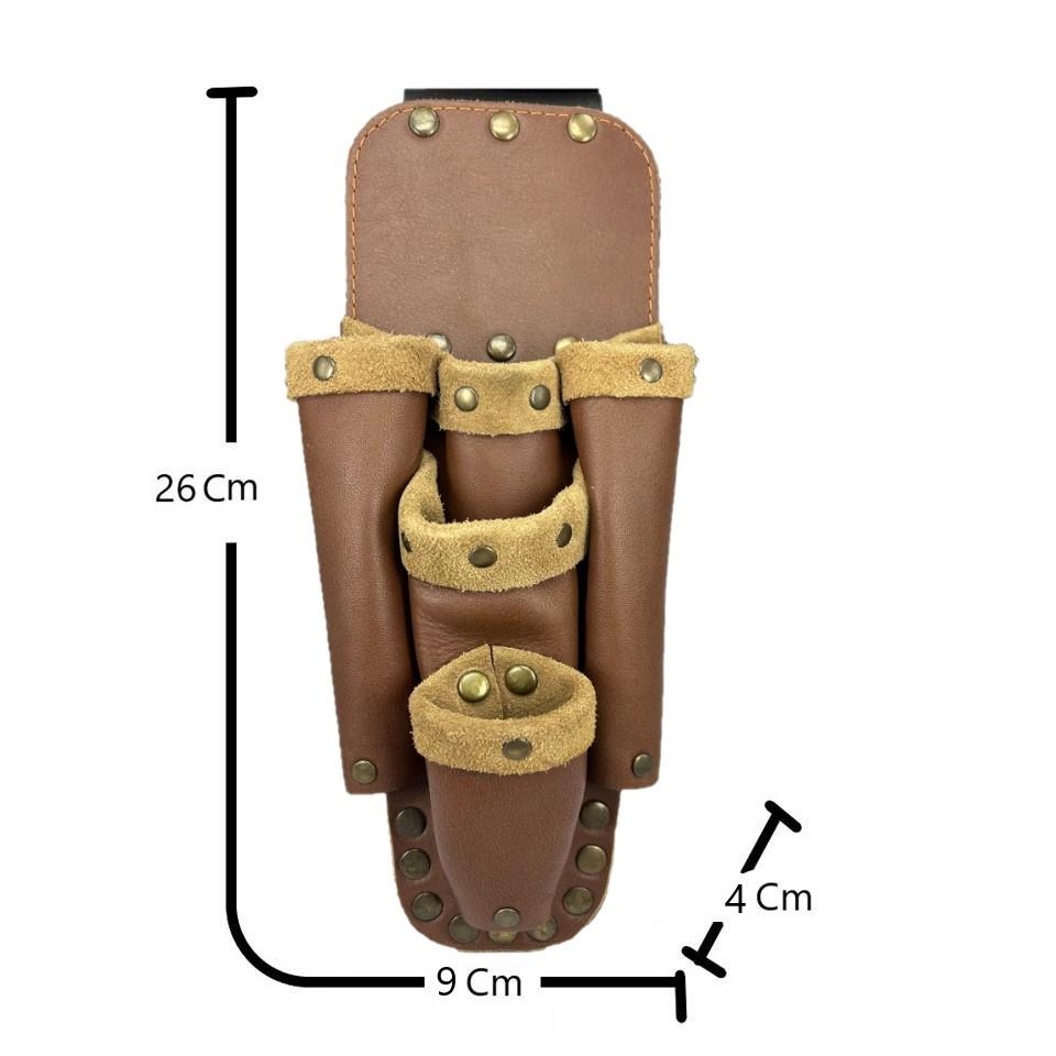 Hakiki Deri CA103 Elektrikçi Teknisyen Bel Çantası Kahve