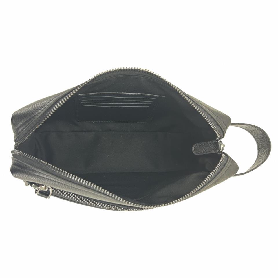 Hakiki Deri CA252 Dopp Kit El Çantası Kahve